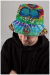 Hippie Peace Bus Multi Color Spiral Tie Dye Bucket Hat