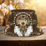 Indian Native Wolf Dream Catchers Bucket Hat Custom Name