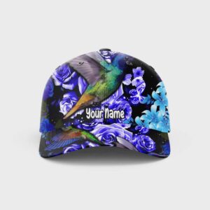 Personalized Hummingbird Butterfly And Flower Baseball Cap