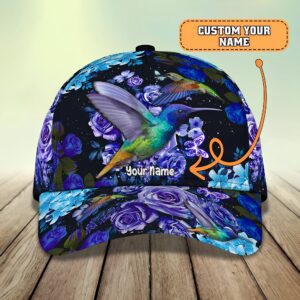 Personalized Hummingbird Butterfly And Flower Baseball Cap