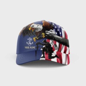 Personalized United States Navy Midshipmen Anchor Veteran Baseball Cap