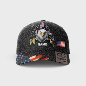 Personalized US Veteran America Flag Patriot American Eagle Memorial Baseball Cap