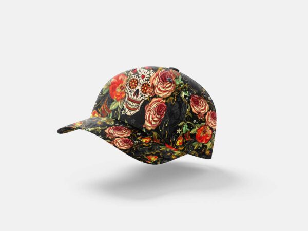 Sugar Skull Rose Flowers Baseball Cap