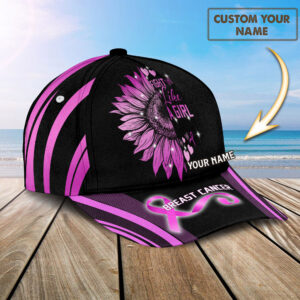 Personalized Fight Like A Girl Breast Cancer Awareness Baseball Cap 1 - Adeenyc.com 