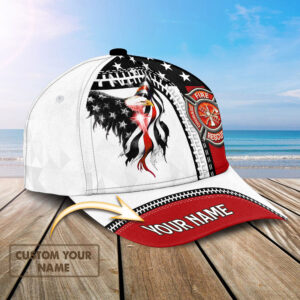 Personalized Firefighter American Eagle Baseball Cap 1 - Adeenyc.com 