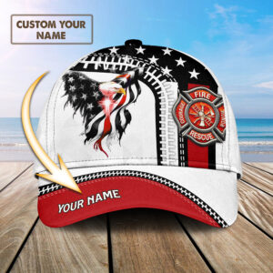 Personalized Firefighter American Eagle Baseball Cap