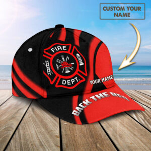 Personalized Name Firefighter Back The Red Lovers Baseball Cap 1 - Adeenyc.com 