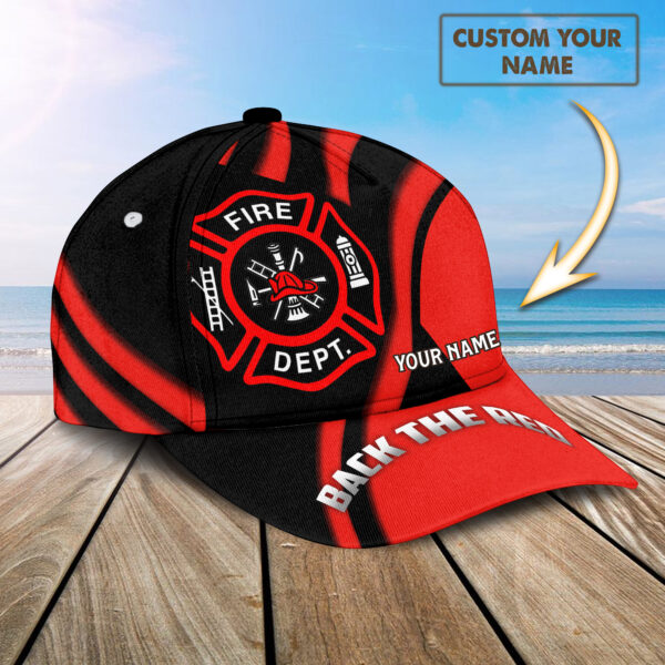 Personalized Name Firefighter Back The Red Lovers Baseball Cap