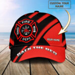 Personalized Name Firefighter Back The Red Lovers Baseball Cap