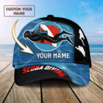 Personalized Name Scuba Diving Baseball Cap