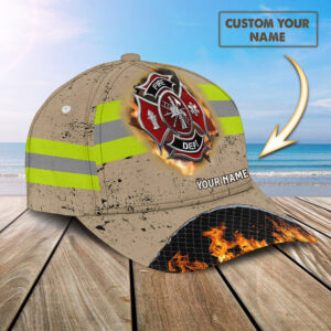 Personalized Patriotic Firefighter Baseball Cap 1 - Adeenyc.com 